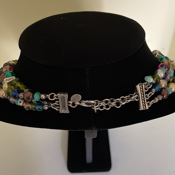 Chico glass bead necklace multi color and multi strand. - Picture 2 of 2